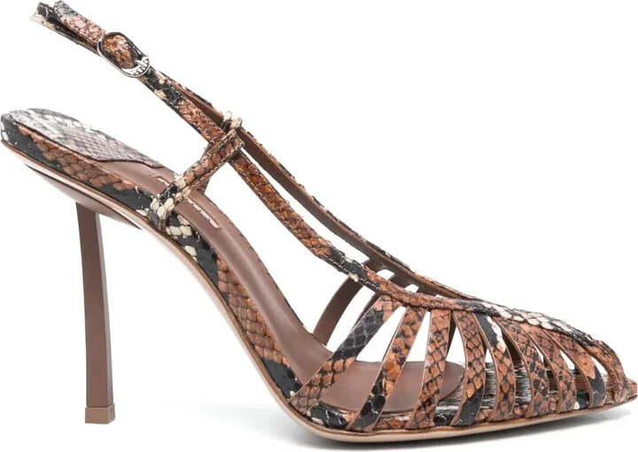 100mm Cage slingback pumps