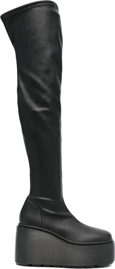 100mm Calf-Leather Platform Boots