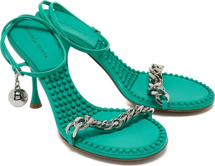 100mm Chain-Embellished Heeled Sandals - Image 2