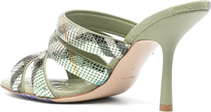 100mm Check Mesh Mules - Image 3