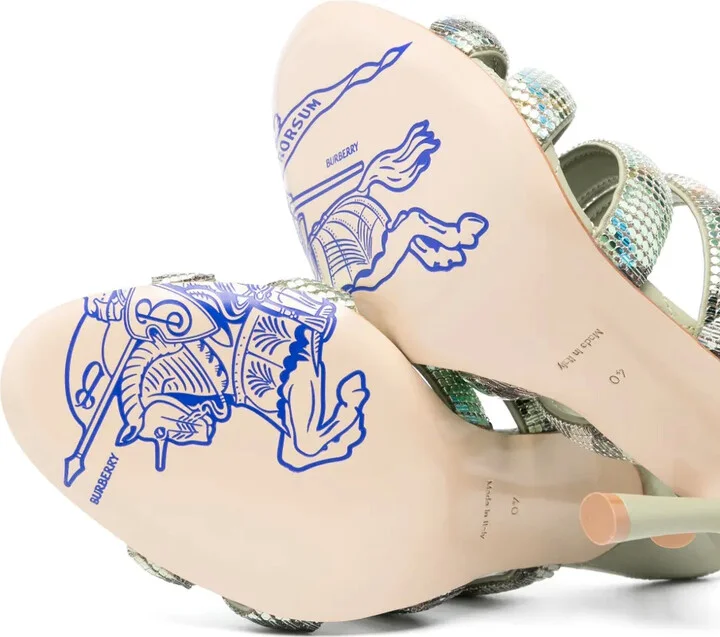 100mm Check Mesh Sandals - Image 5