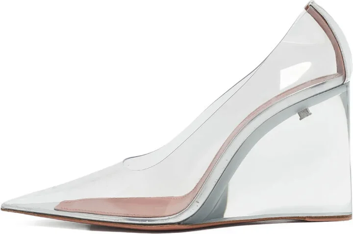 100mm Clear Wedge Pumps