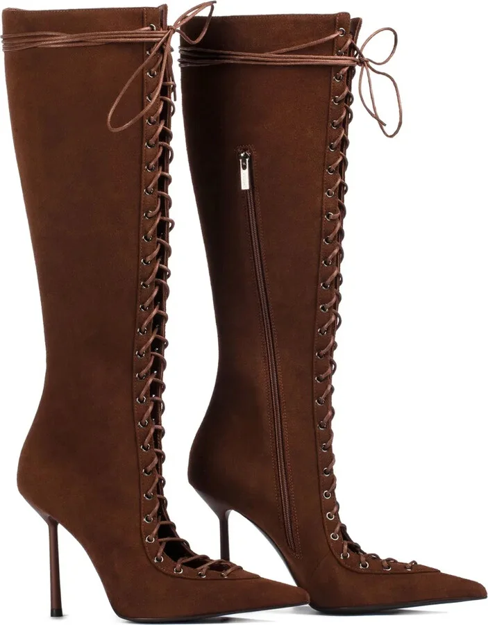 100mm Colette lace-up suede boots - Image 2
