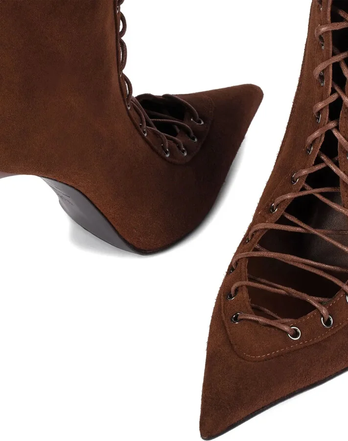100mm Colette lace-up suede boots - Image 4
