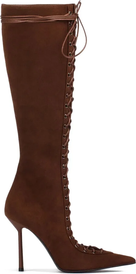 100mm Colette lace-up suede boots