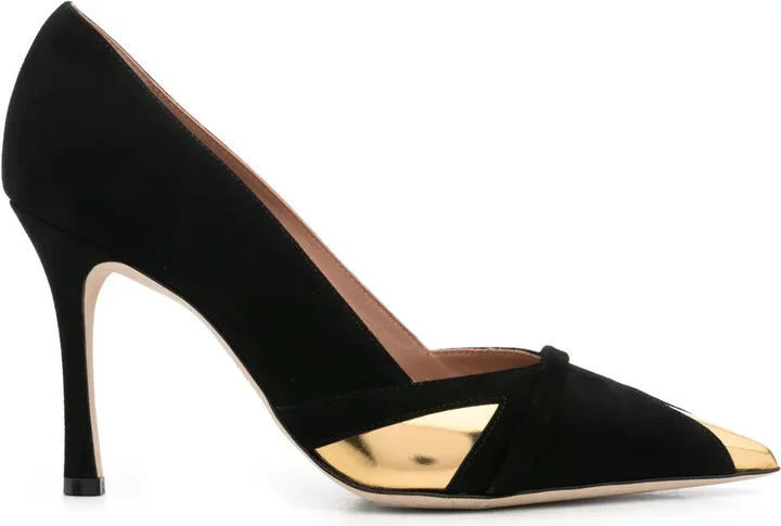 100mm Contrasting-Panel Pumps