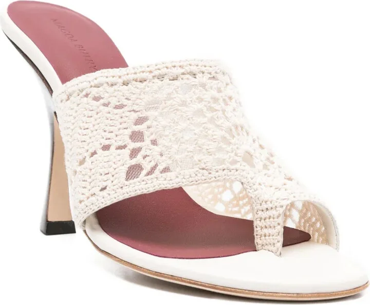 100mm Crochet Thong Heeled Sandals - Image 2