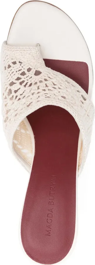 100mm Crochet Thong Heeled Sandals - Image 4