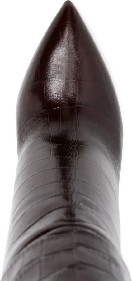 100MM crocodile-embossed stiletto boots - Image 4