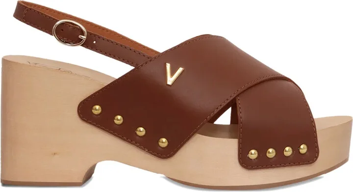 100mm Cross-Strap Wooden-Sole Sandals
