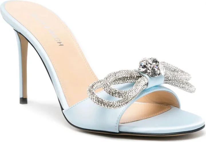 100mm Crystal-Embellished Bow-Detail Sandals - Image 2