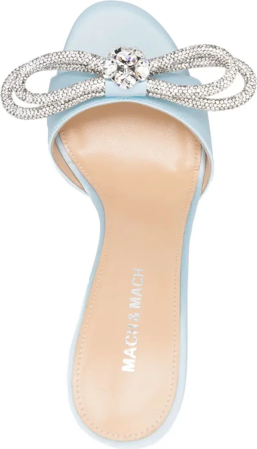 100mm Crystal-Embellished Bow-Detail Sandals - Image 4