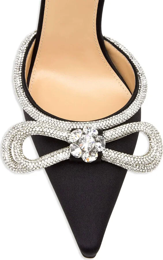 100mm Crystal-Embellished Bow Sandals - Image 3