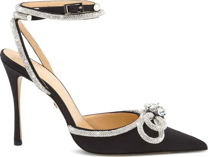 100mm Crystal-Embellished Bow Sandals