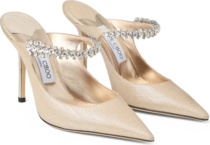 100mm Crystal-Embellished Heeled Mules - Image 2