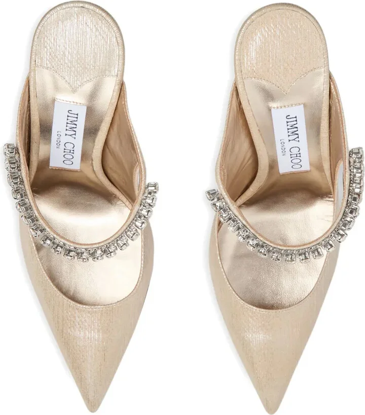 100mm Crystal-Embellished Heeled Mules - Image 3