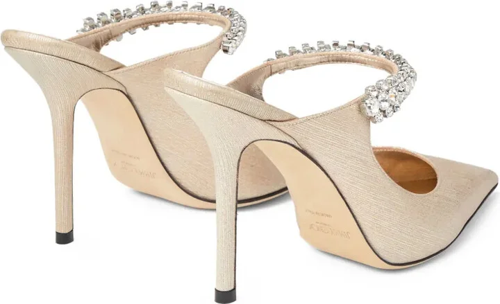 100mm Crystal-Embellished Heeled Mules - Image 5