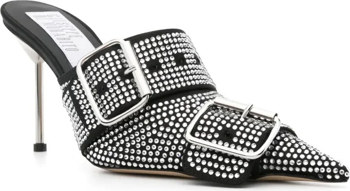 100mm Crystal-Embellished Mules - Image 2
