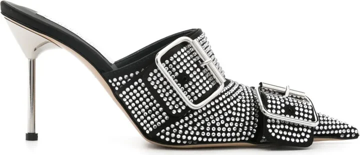 100mm Crystal-Embellished Mules