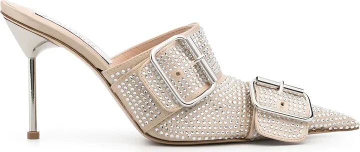 100mm Crystal-Embellished Mules