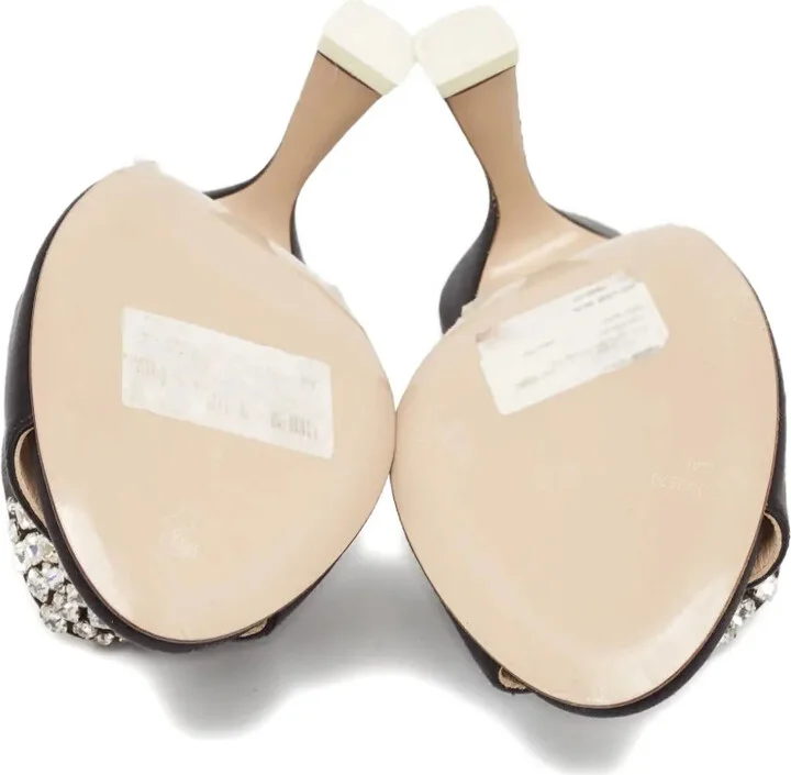 100mm Crystal-Embellished Satin Mules - Image 5