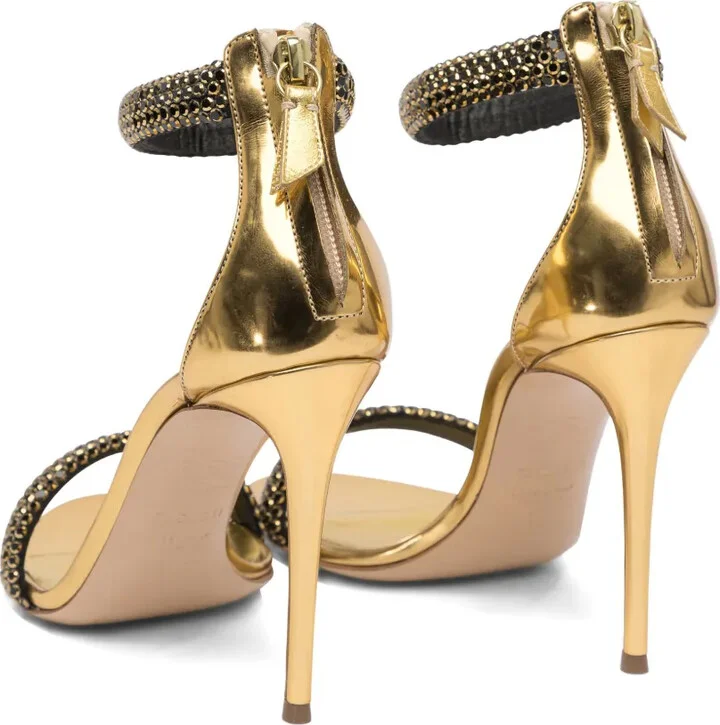100mm Crystal-Embellished Stiletto Sandals - Image 4