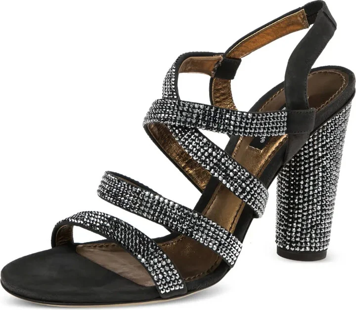 100mm Crystal-Embellished Suede Sandals - Image 2