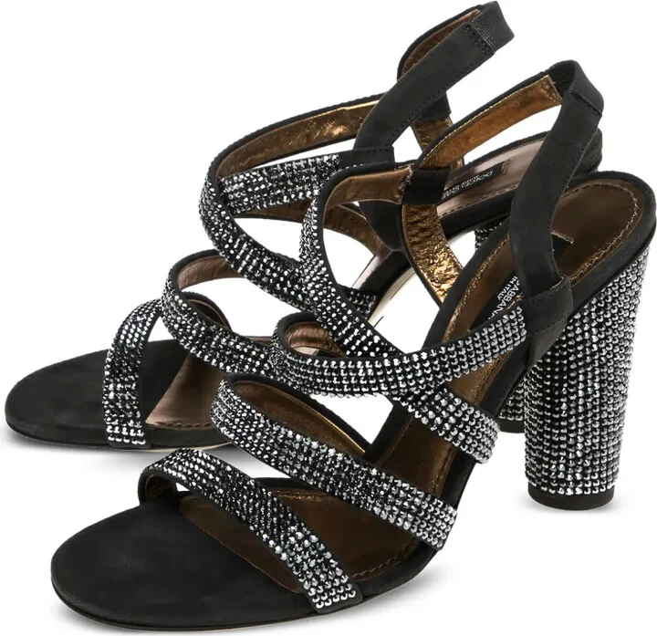 100mm Crystal-Embellished Suede Sandals - Image 3