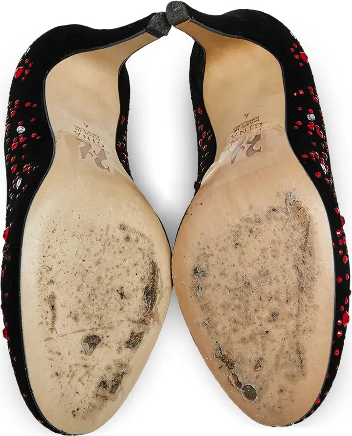 100mm Crystal-Embellished Velvet Pumps - Image 5