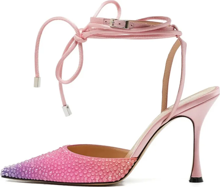 100mm Crystal Satin Pumps