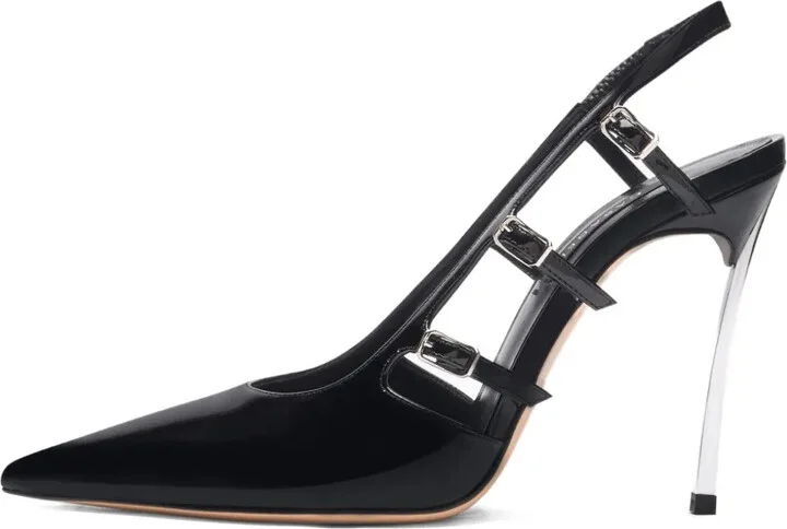 100mm Cut-Out Slingback Heeled Pumps - Image 4