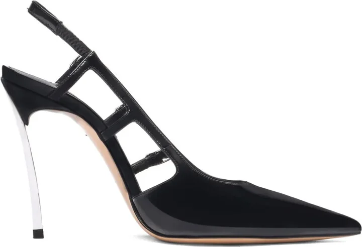 100mm Cut-Out Slingback Heeled Pumps