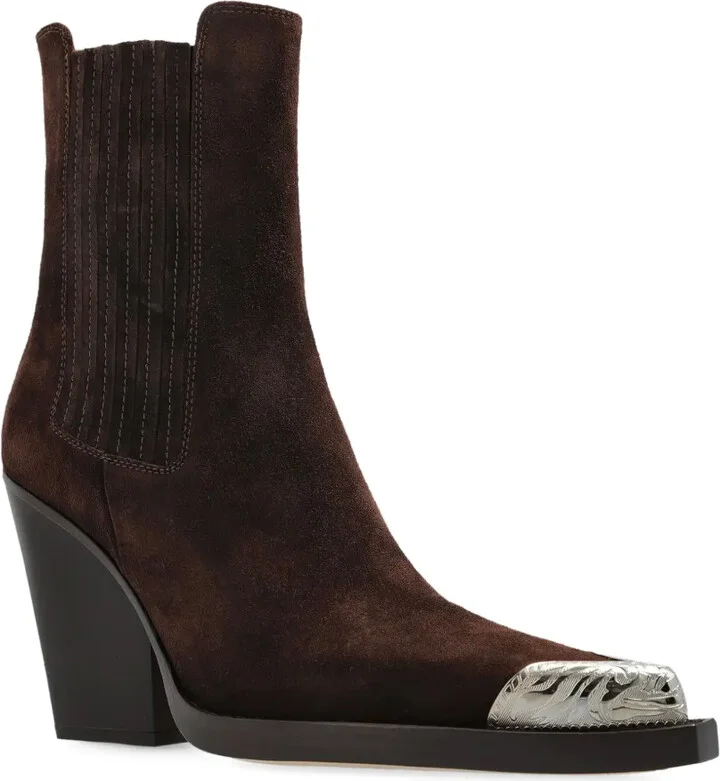 100mm Dallas metallic-toe suede boots - Image 2