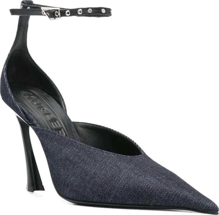 100mm Denim Mules - Image 2