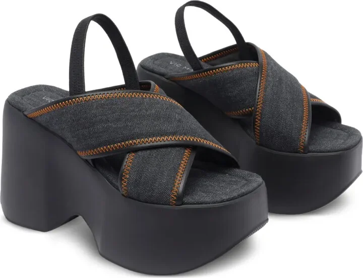 100mm Denim Sandals - Image 2