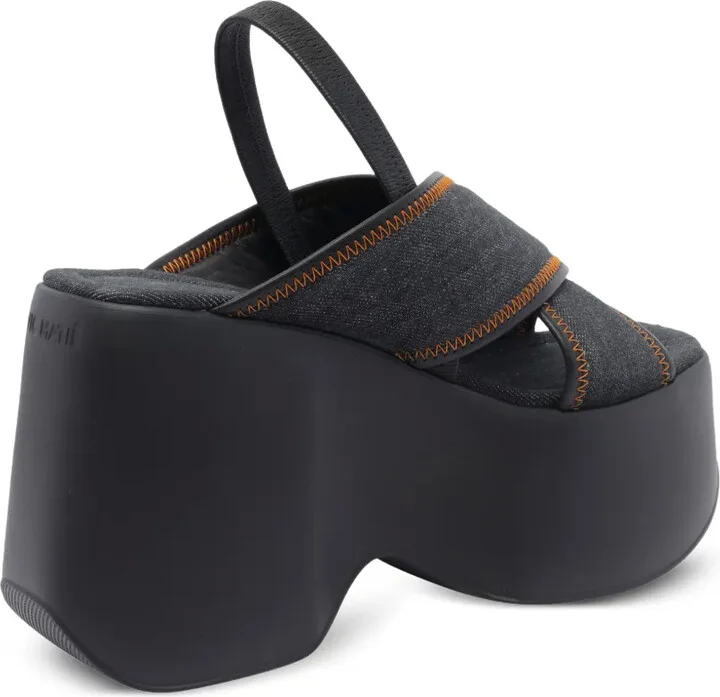 100mm Denim Sandals - Image 3
