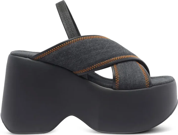 100mm Denim Sandals