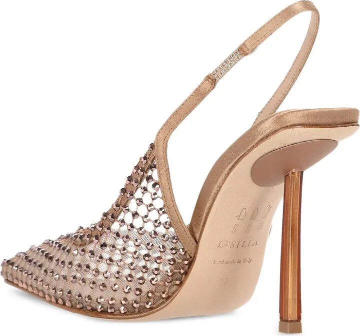 100MM embellished slingback sandals - Image 4