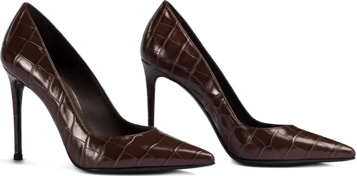 100mm Eva crocodile-effect pointed-toe pumps - Image 4