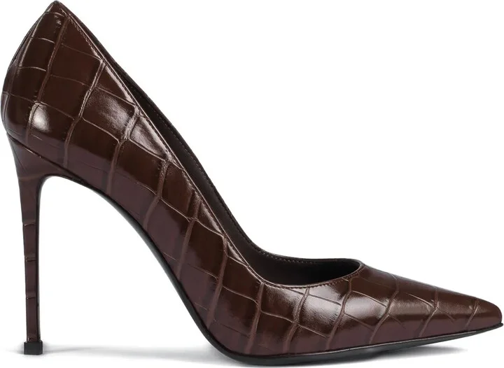 100mm Eva crocodile-effect pointed-toe pumps