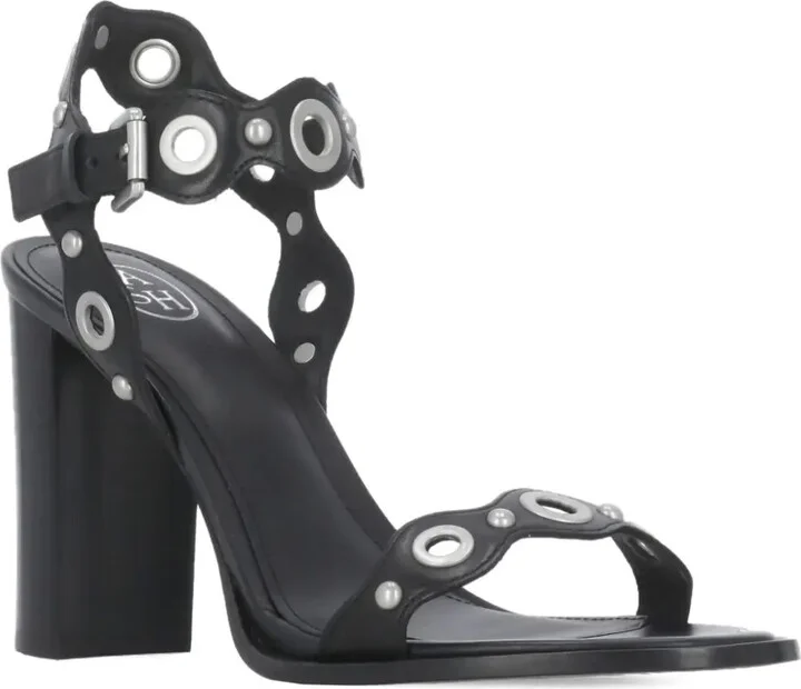 100mm Eyelet-Embellished Heeled Sandals - Image 2