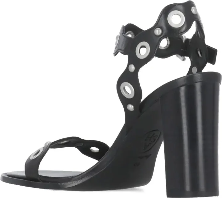 100mm Eyelet-Embellished Heeled Sandals - Image 3