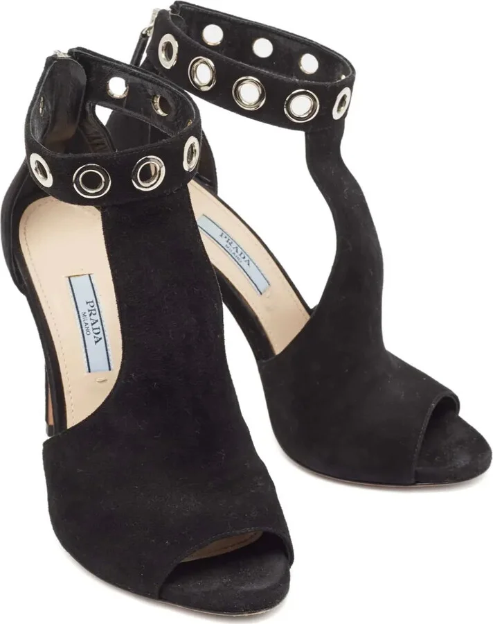 100mm Eyelet-Embellished Suede Sandals - Image 2