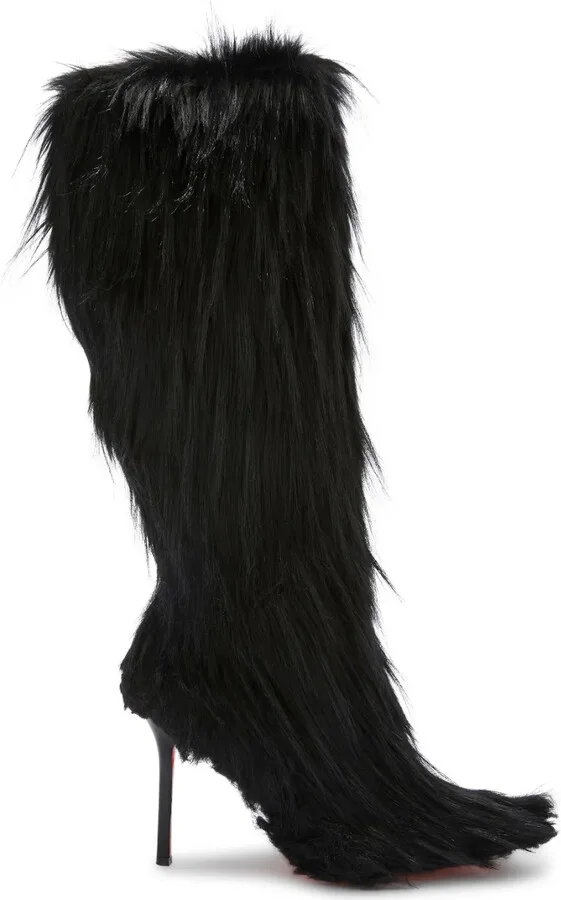 100mm Faux-Fur Stiletto Boots