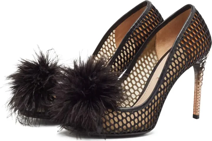 100mm Feather-Embellished Pumps - Image 2