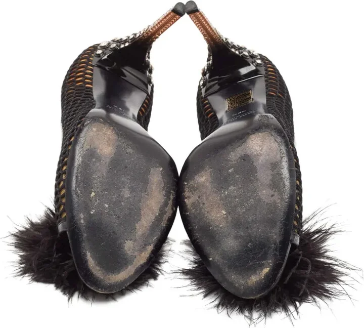 100mm Feather-Embellished Pumps - Image 5