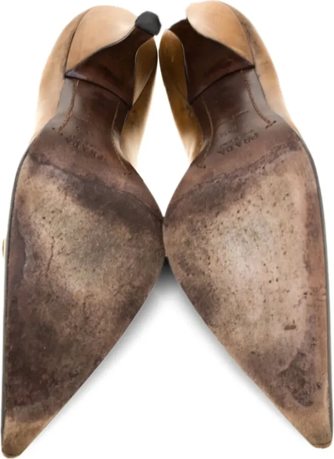 100mm Floral-Appliqué Leather Pumps - Image 4