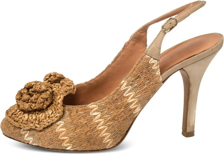 100mm Floral-Appliqué Pumps