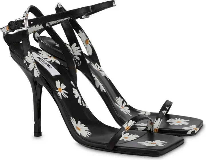 100mm Floral-Print Sandals - Image 2
