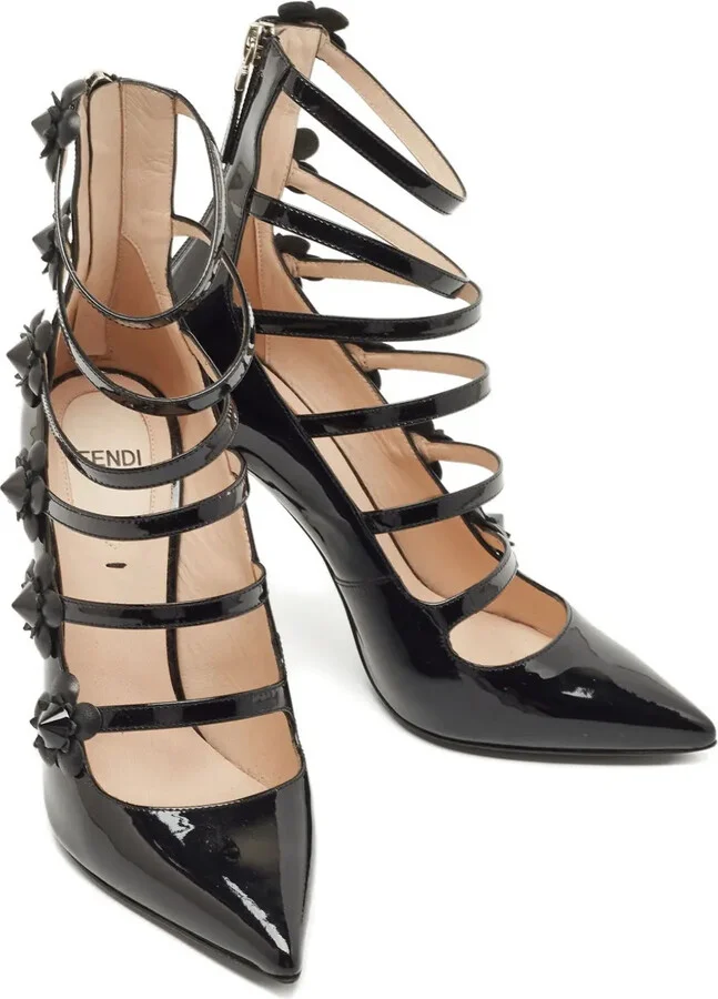 100mm Flowerland patent-leather pumps - Image 2